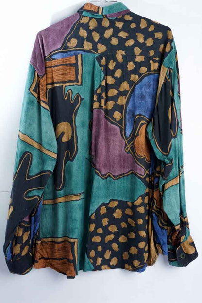 Vintage Hemd mit Art Print -L-