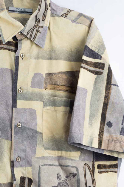 Vintage Hemd mit Art Print -L-