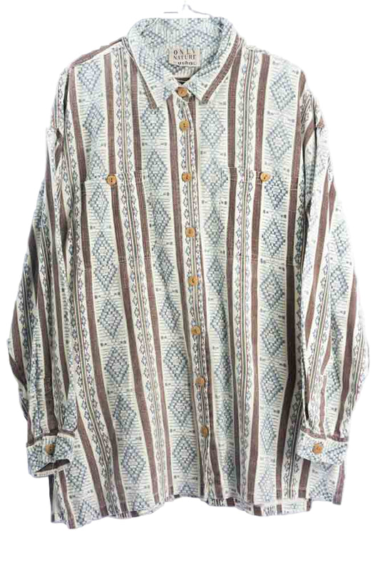 Vintage Hemd mit Art Print -L-