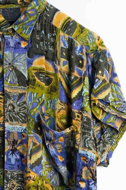 Vintage Hemd mit Art Print -L-