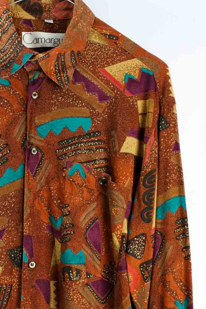 Vintage Hemd mit Art Print -M-