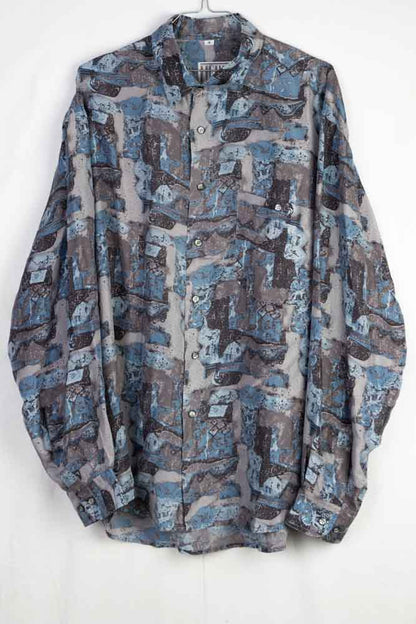 Vintage Hemd Seide -L-