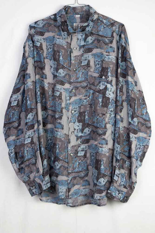 Vintage Hemd Seide -L-