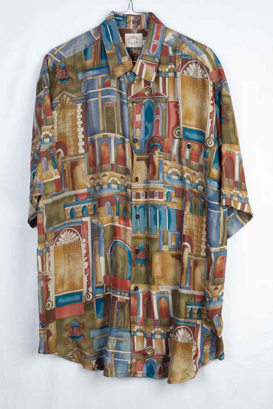 Vintage Hemd Seide -L-