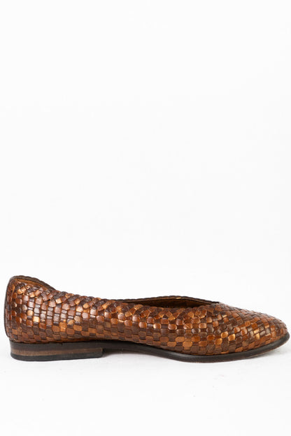 Vintage Flechtleder Schuhe -37,5-