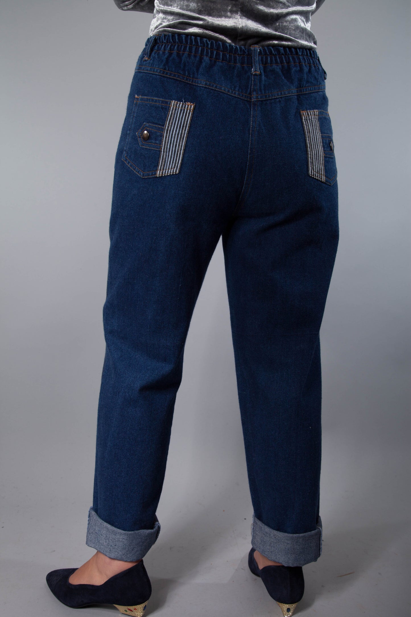 Denim Spring -Vintage Jeans mit Kontrastpartien