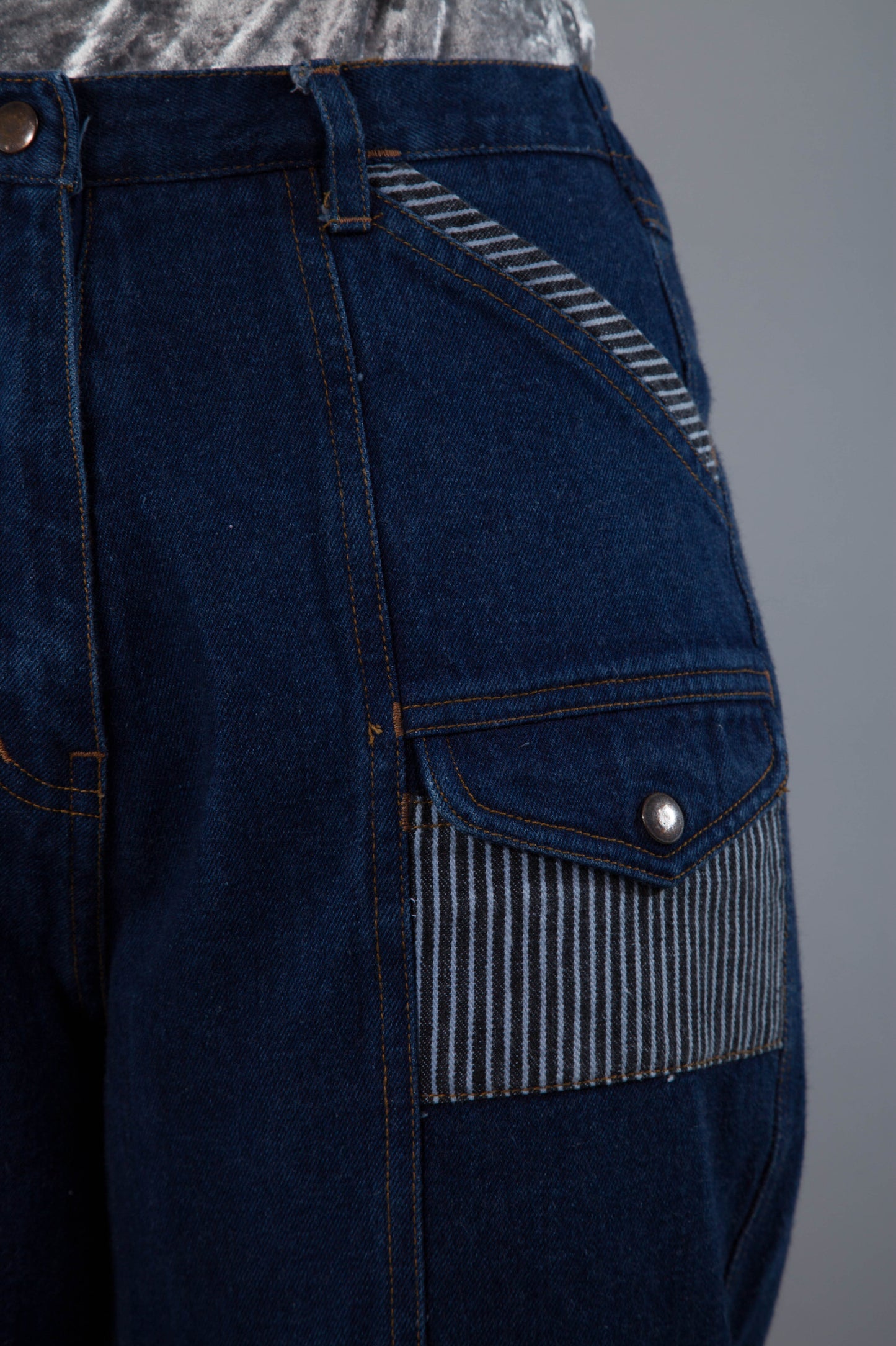 Denim Spring -Vintage Jeans mit Kontrastpartien