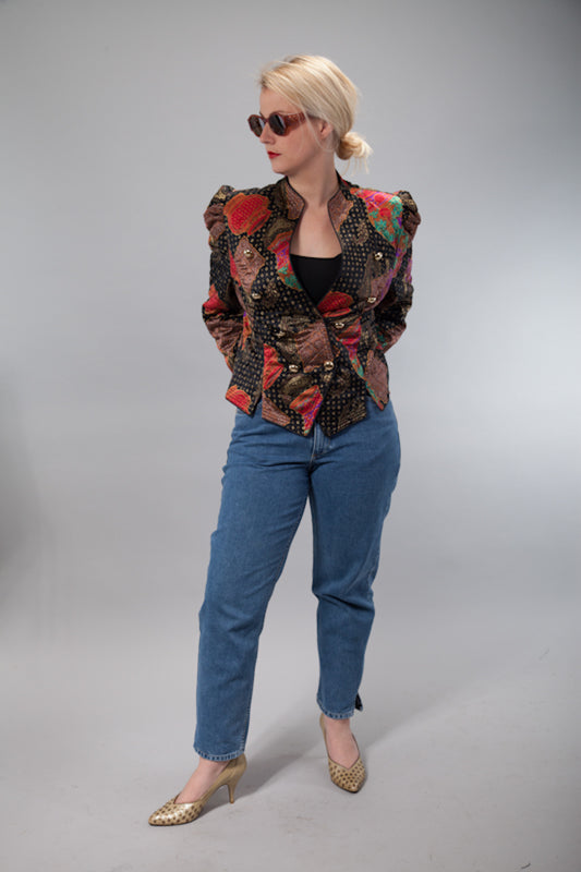 Vintage Steppjacke -M- Seide